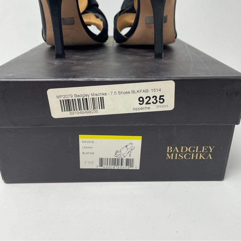 Badgley Mischka Black Lanah Open-Toe Pumps Size 7.5 - Picture 11 of 12